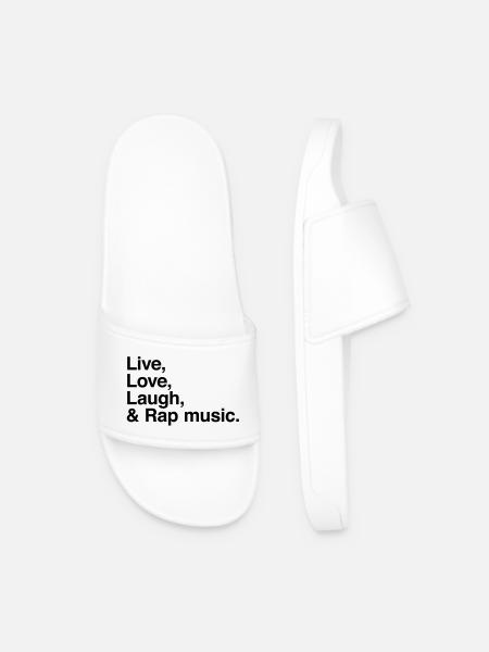 live love laugh and rap - Men’s Pool Sliders - white