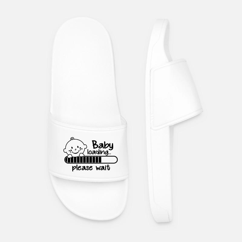 Baby Loading T Shirt - Men’s Pool Sliders - white