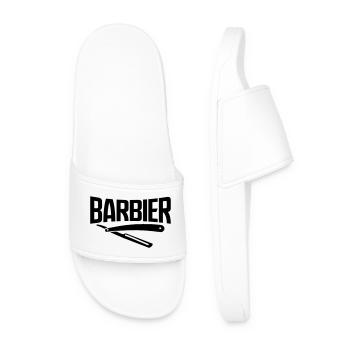barber barber viking bart beard hairdresser sticker - Men’s Pool Sliders - white - Front