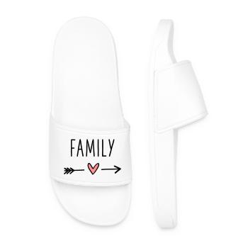 Family heart arrow love cupid cohesion - Men’s Pool Sliders - white - Front