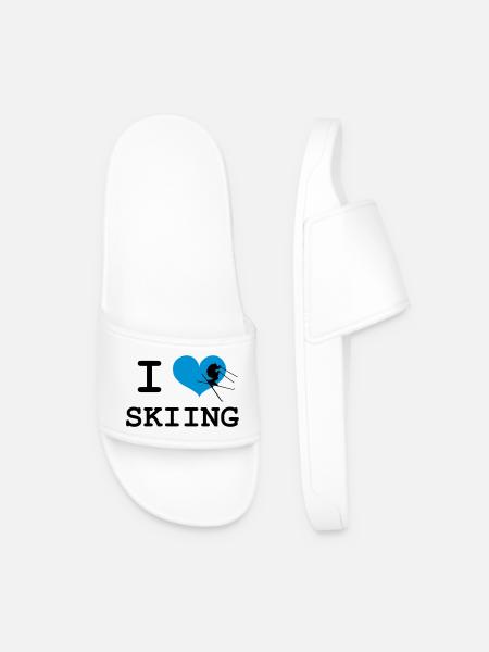 I Love Skiing - Men’s Pool Sliders - white