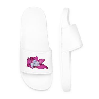 Éléphant en fleur - Claquettes Homme - blanc - Devant