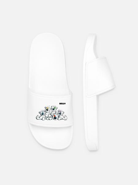 Hello Teddys - Polar Bear - Bears - Comic - Men’s Pool Sliders - white