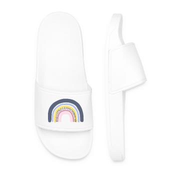 Rainbow pastel - Men’s Pool Sliders - white - Front