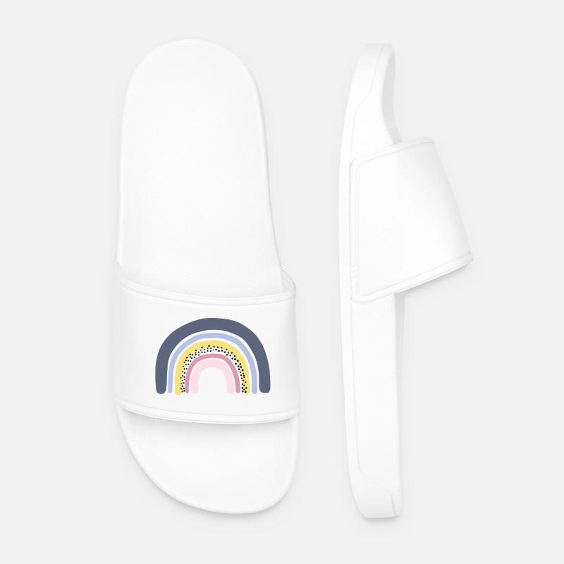 Regenbogen pastell - Männer Badelatschen - Weiß