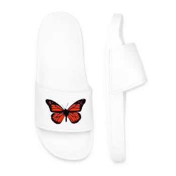 Papillon Art Détaillé à contraste élevé - Claquettes Homme - blanc - Devant