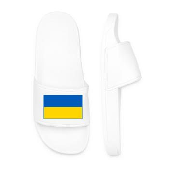 Ukraine Flagge blaue Umriss - Männer Badelatschen - Weiß - Vorne