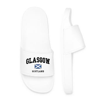 Scottish Flag Salt Cross Design - Men’s Pool Sliders - white - Front