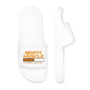 Bientot musclé orange - Claquettes Homme - blanc - Devant
