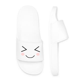 Visage Kawaii Drôle - Claquettes Homme - blanc - Devant