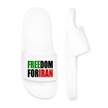 Freedom for iran - Men’s Pool Sliders - white - Front
