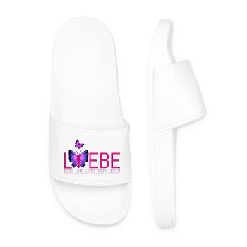 Lebe Liebe Dein Leben Schmetterling - Männer Badelatschen - Weiß - Vorne