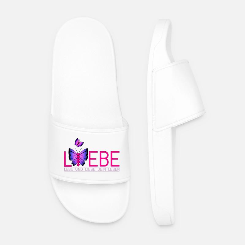 Lebe Liebe Dein Leben Schmetterling - Männer Badelatschen - Weiß