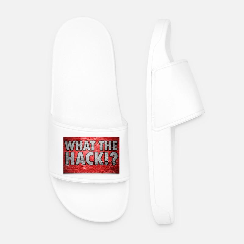 What The Hack!? Graffiti - Men’s Pool Sliders - white