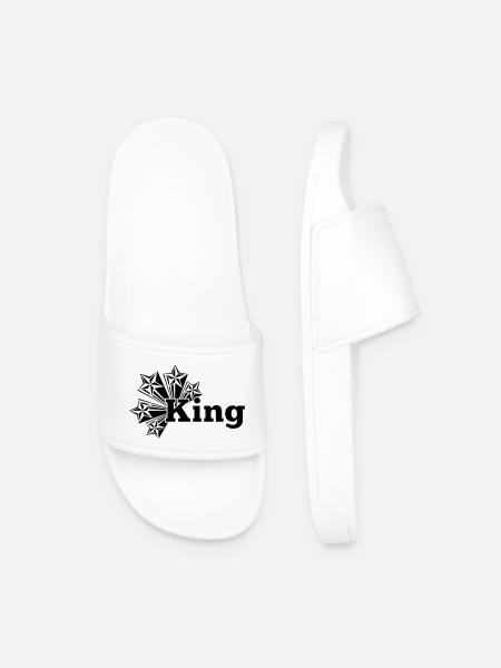 King transparent with stars - Men’s Pool Sliders - white