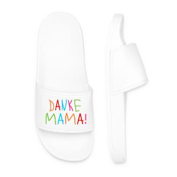 KINDERSCHRIFT SCHRIFTZUG DANKE MAMA - MUTTERTAG - Männer Badelatschen - Weiß - Vorne