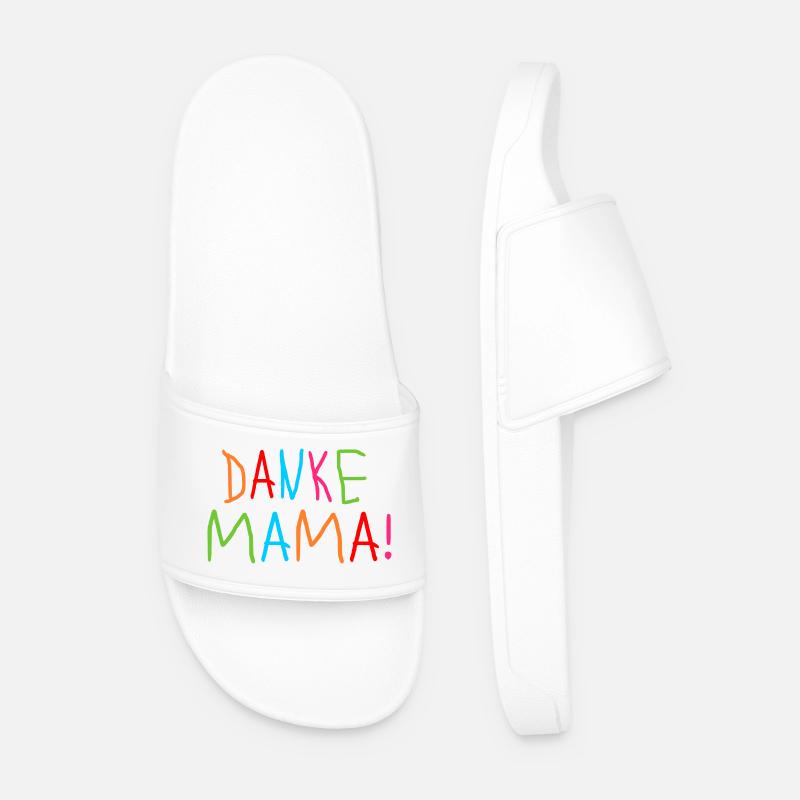 KINDERSCHRIFT SCHRIFTZUG DANKE MAMA - MUTTERTAG - Männer Badelatschen - Weiß