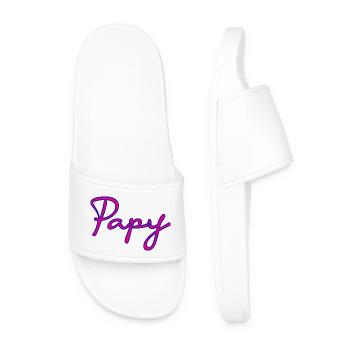 PAPY. FÊTE DES PÈRES. BONNE FÊTE PAPY. JE T'AIME. - Claquettes Homme - blanc - Devant