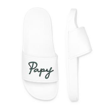 PAPOUNET. PAPA. FÊTE DES PÈRES. BONNE FÊTE PAPA - Claquettes Homme - blanc - Devant