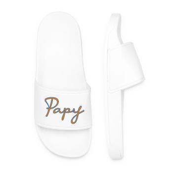 PAPY. FÊTE DES PÈRES. BONNE FÊTE PAPY. JE T'AIME. - Claquettes Homme - blanc - Devant