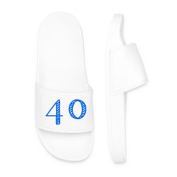 ANNIVERSARY. HAPPY BIRTHDAY. HAPPY BIRTHDAY. - Men’s Pool Sliders - white - Front