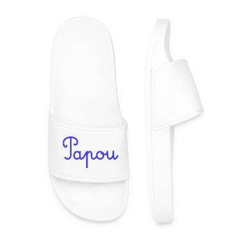 PAPOU. PAPA. FÊTE DES PÈRES. BONNE FÊTE PAPA - Claquettes Homme - blanc - Devant