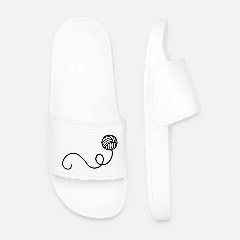 Boule de laine de dessin animé - Claquettes Homme - blanc