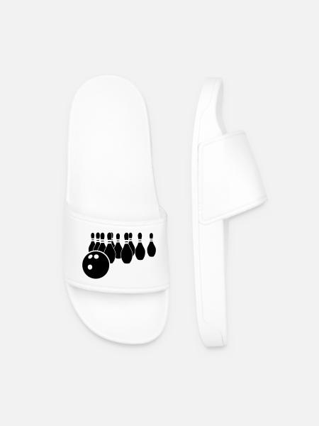 Bowling-Logo - Männer Badelatschen - Weiß
