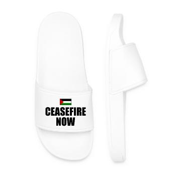 Ceasefire now free palestine - Men’s Pool Sliders - white - Front