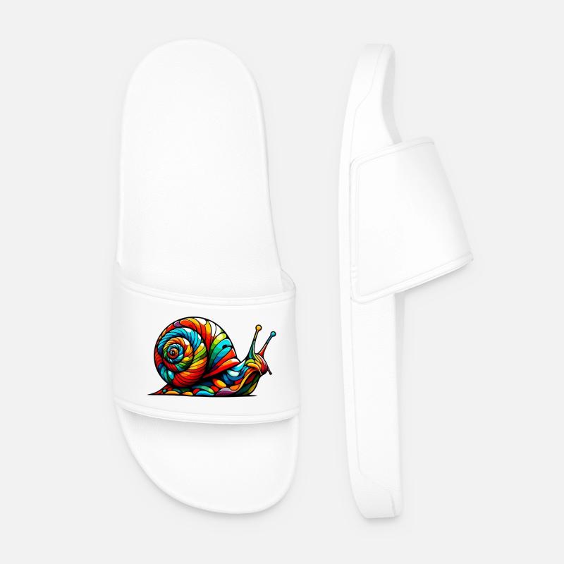 Schnecke - Männer Badelatschen - Weiß