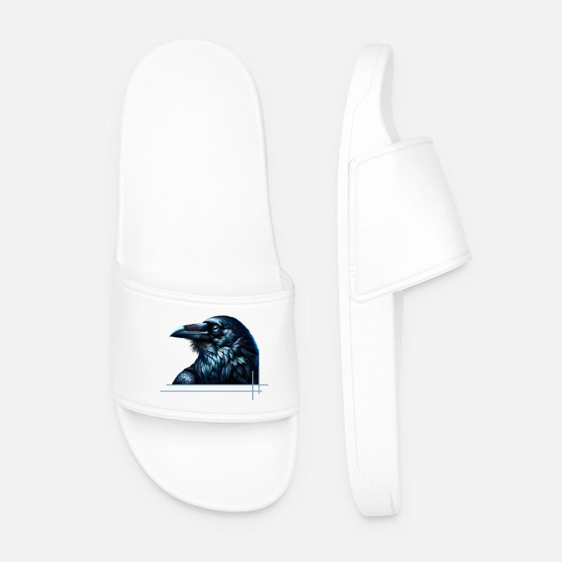 The Raven's Mystery - Men’s Pool Sliders - white