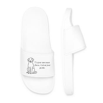 Un jour sans mon chien, c'est un jour perdu - Claquettes Homme - blanc - Devant