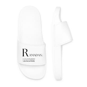 Ramadan dictionary text style design - Men’s Pool Sliders - white - Front