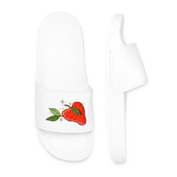 Heart Strawberry - Men’s Pool Sliders - white - Front