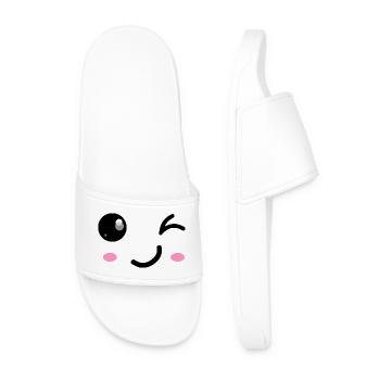 Clin d’œil sourire - Claquettes Homme - blanc - Devant