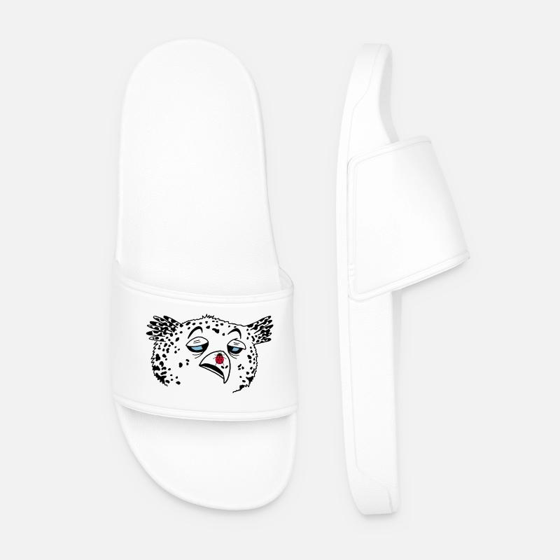 Owl and ladybug - Men’s Pool Sliders - white