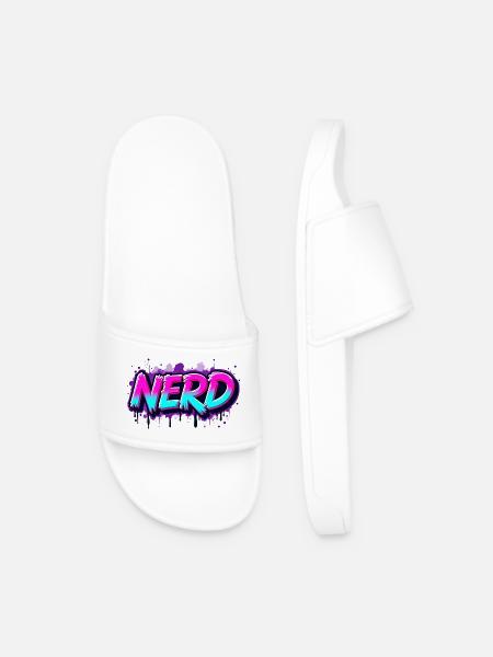 Nerd Néon Graffiti Étincelant - Claquettes Homme - blanc