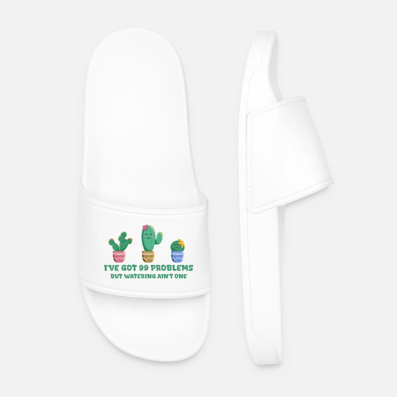Cute cactus without problems - Men’s Pool Sliders - white