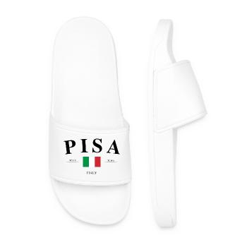 Pisa Italien Koordinaten Reise Souvenir - Männer Badelatschen - Weiß - Vorne