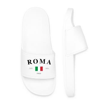 Roma Italy Coordinates Travel Souvenir Gift - Men’s Pool Sliders - white - Front