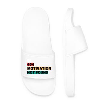 404 Motivation Not Found – Funny Quote - Men’s Pool Sliders - white - Front