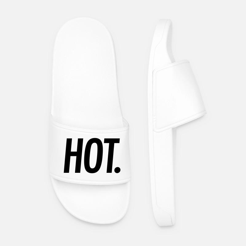 HOT. – Bold Statement Typography - Men’s Pool Sliders - white