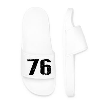 76 Number Leotard - Men’s Pool Sliders - white - Front