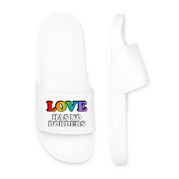 T-shirt arc-en-ciel LGBT Love No Borders - Claquettes Homme - blanc - Devant