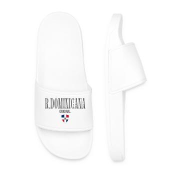 Dominican pride, sleek minimalist design - Men’s Pool Sliders - white - Front