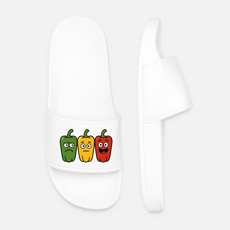 Stimmungsvolle Paprika - Männer Badelatschen - Weiß