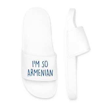 I'm so Armenian Armenia - Men’s Pool Sliders - white - Front
