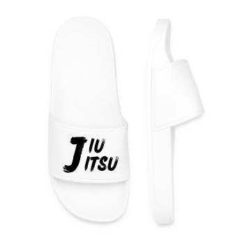 Jiu Jitsu – Minimalist Design Black - Men’s Pool Sliders - white - Front