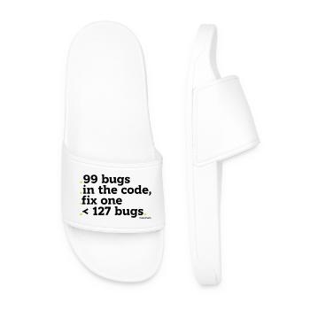 99 bugs in the code to fix - Men’s Pool Sliders - white - Front