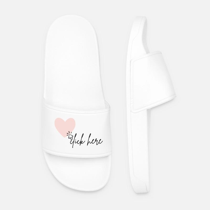 click here for my heart - Männer Badelatschen - Weiß